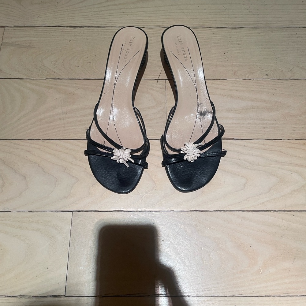 Kate Spade Black and Cream Women's Sandals
